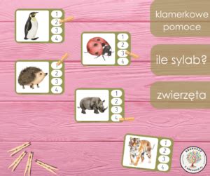 Klamerkowe pomoce ile sylab zwierzęta Złoty nauczyciel