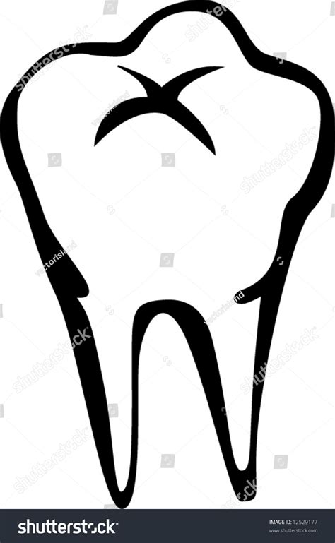 Molar Tooth Stock Vector Illustration Shutterstock