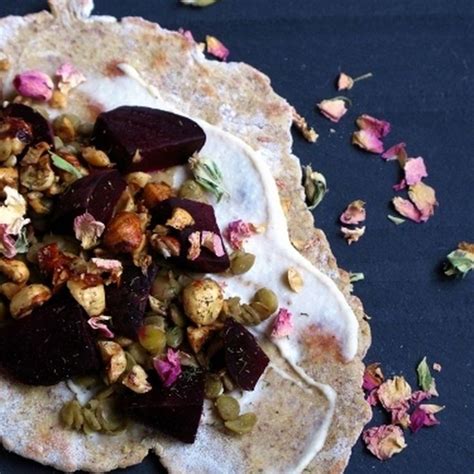 Beets Tahini Flatbread Lentils Recipe