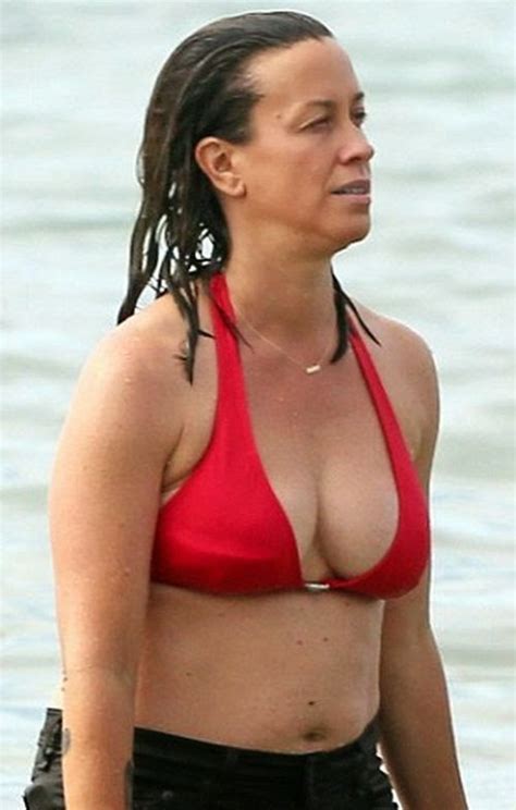 Retro Bikini Alanis Morissette Rocking A Red Bikini At Maui Hawaii