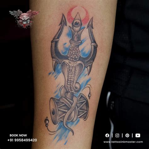 Spiritually Infused Shiva Trishul And Damru Tattoo | Tattoo Ink Master