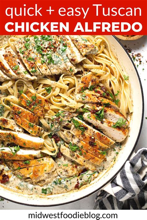 Creamy Tuscan Chicken Alfredo | Recipe | Tuscan chicken, Chicken alfredo, Dinner recipes easy family