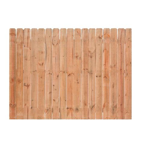 6 Ft X 8 Ft Pressure Treated Redwood Tone Pine Dog Ear Privacy Fence