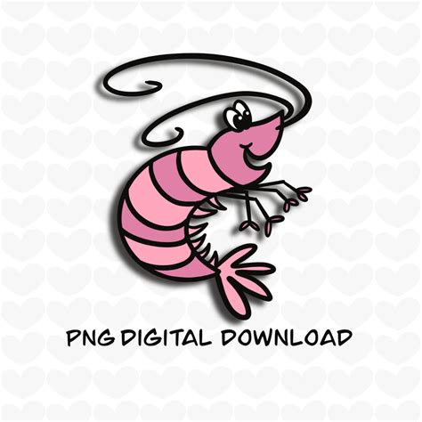 Shrimp Png Funny Shrimp Clip Art Kids Ocean Animals Design Etsy