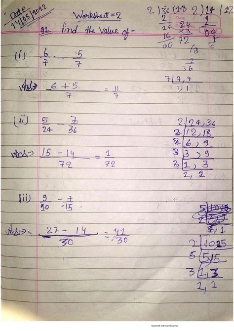 SOLUTION Dav Class 7 Math Worksheet 2 Studypool