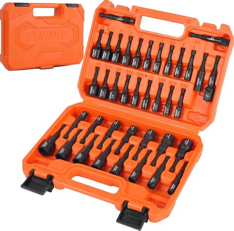 Ftihtry 39pcs Magnetic Nut Driver Set For Impact Drill