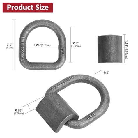 Gooeap 1 2 Heavy Duty Forged Steel D Ring Tie Down Anchor Weld On Lashing Ring