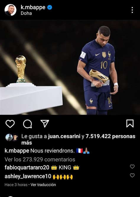 El mensaje de Mbappé tras perder la final del Mundo ante Argentina 442