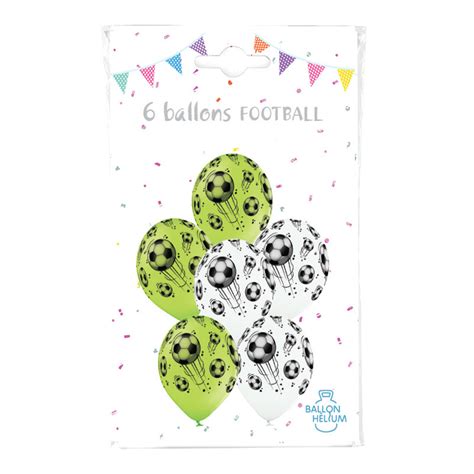 Grossiste 6 Ballons latex FOOTBALL 30 cm BICOLORE Réservé aux