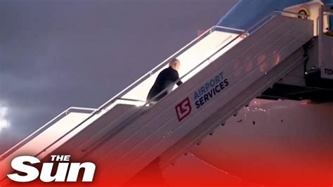 President Biden Trips On Air Force One Plane Stairs AGAIN As He Departs