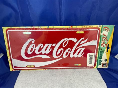 Coke Coca Cola Soda Logo Metal Embossed Advertising License Plate Nos