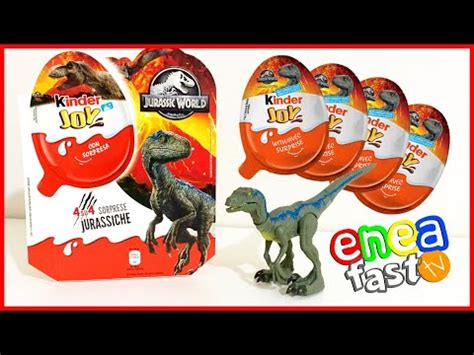 UNBOXING 4 KINDER JOY JURASSIC WORLD L OVETTO KINDER DELL ESTATE IN