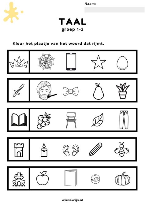 Werkblad Taal Groep Rijmen Thema Herfst Artofit