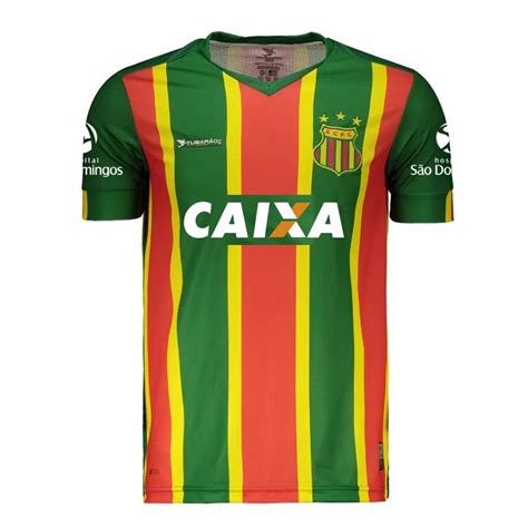 Camisa Oficial Sampaio Corrêa Esporte Clube Masculina Listrada Gola V