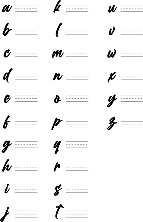 Free Beginners Calligraphy Practice Sheets