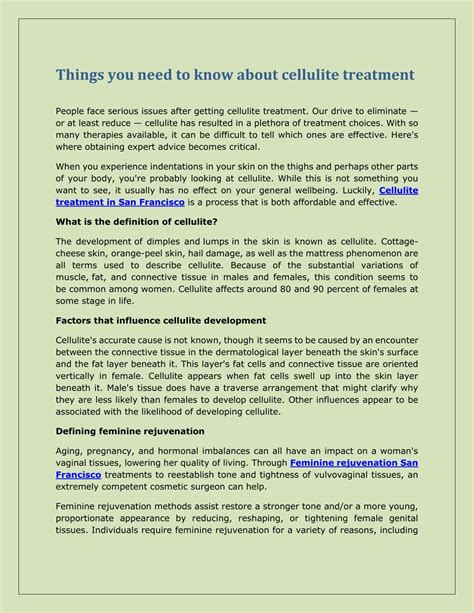 PPT Things You Need To Know About Cellulite Treatment PowerPoint