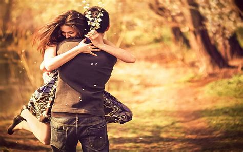 Cute Romantic Couples Hug With Quotes