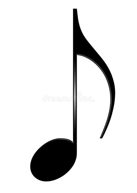 Musical Eighth Note Isolated on White Stock Illustration - Illustration ...