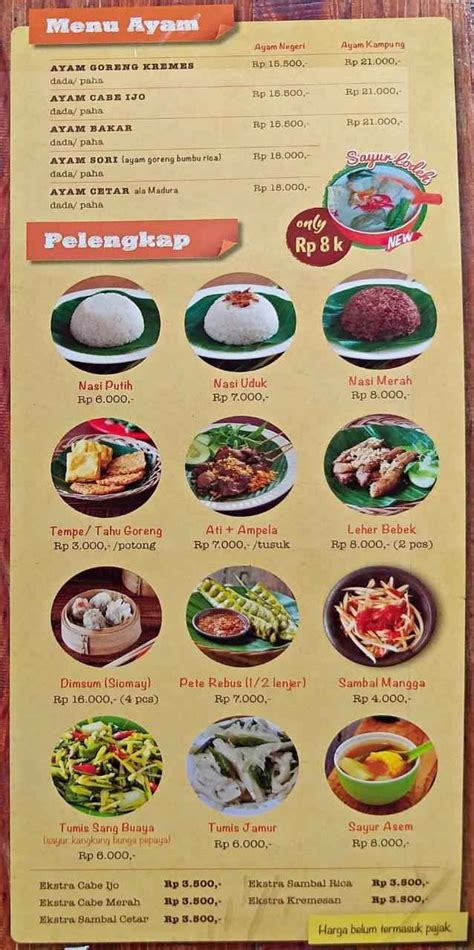 Daftar Menu Bebek Kaleyo Grand Wisata | Kartu menu, Makanan, Ide makanan