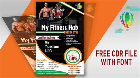 How To Make Gym Offers Pamphlet Design In Coreldraw Gym Flyer Design