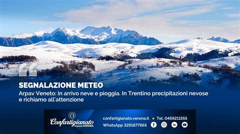 Segnalazione Meteo Arpav Veneto In Arrivo Neve Fino A Quote