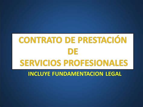 Contrato De Prestaci N De Servicios Profesionales Derechomexicano Mx