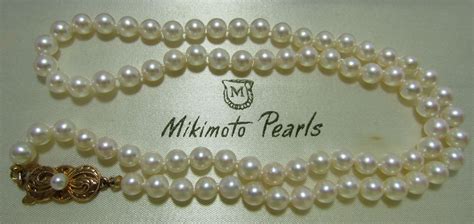 18 Mikimoto 6mm Akoya Pearl Necklace 18k Gold Auction