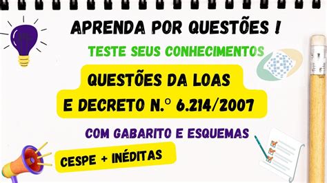 Teste Seus Conhecimentos Quest Es Da Loas E Do Decreto Bpc