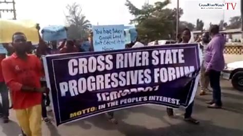 Protest Ayade Leave Navy Land Alone Cross River State Progressive