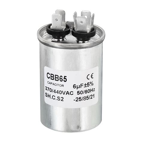 Uxcell CBB65 6uF Run Capacitor 6mfd 1Pcs AC 370 440V Aluminum Case With