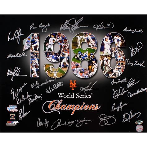 1986 Mets World Series Champions 16x20 Photo Team Signed By 25 With