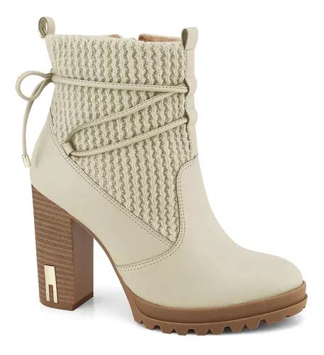 Bota Ankle Boot Ramarim Salto Grosso Croche Frete Gr Tis