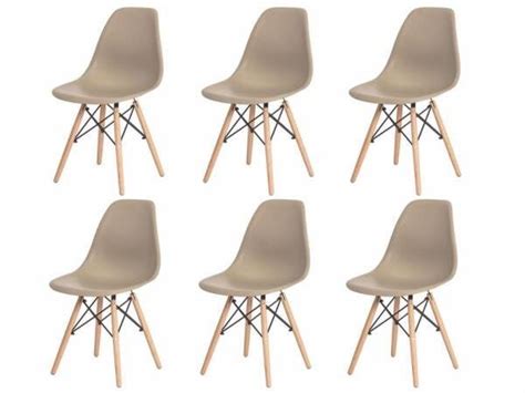 Kit Cadeiras Charles Eames Eiffel Nude Base Madeira Madeiramadeira