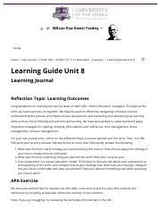 Learning Guide Unit 8 Learning Journal Pdf Wilson Paa Kwesi Tsedey