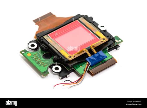 CCD sensors from the modern mass compact digital camera Isolated Stock ...