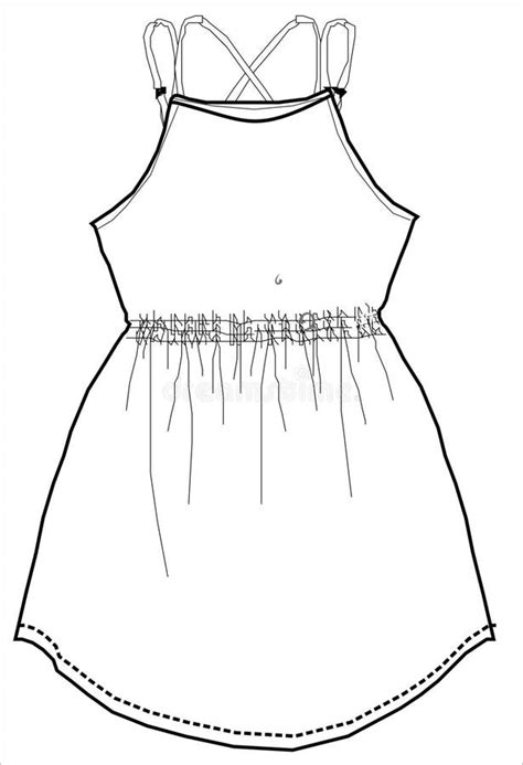 Ladies Dress Outline Artwork Design Stock Illustration Illustration