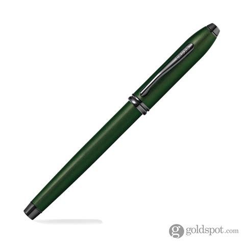 Cross Townsend Rollerball Pen In Green Pvd Micro Knurl Goldspot Pens