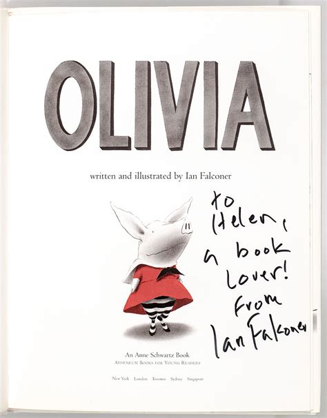 Olivia Ian Falconer First Edition Signed