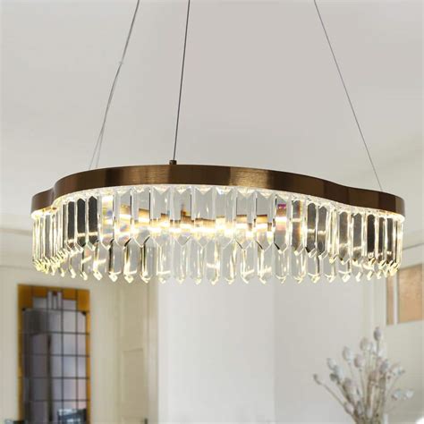 Lnc Alastair Light Dimmable Integrated Led Plating Brass Chandelier