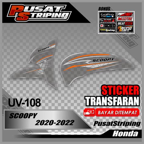 Jual Sticker Honda Scoopy New Tinggal Tempel Striping Transparan