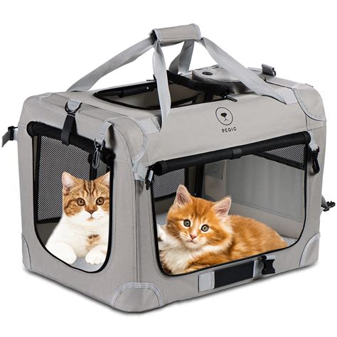 PEGIC Extra Large Cat Carrier for 2 Cats, Portable Soft Sided Large Pet ...