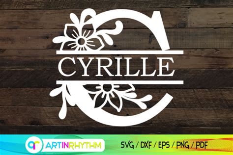 Floral Split Monogram Svg Graphic By Artinrhythm Creative Fabrica