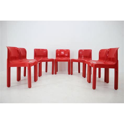 Ensemble De Chaises Vintage Par Carlo Bartoli Pour Kartell Italie