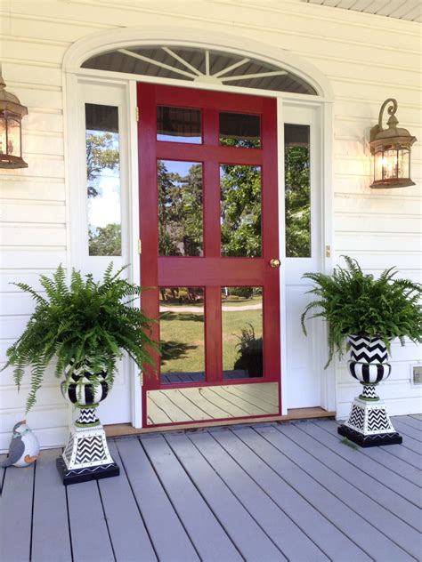 Front Door And Storm Door Painted Red Style For The Home Painted