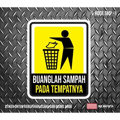 Sticker Sign Warning Jangan Buang Sampah Min Pc Lazada Indonesia