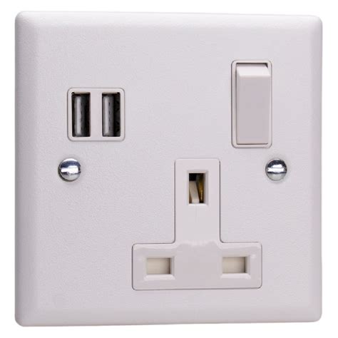 Chalk Matt White Urban 1 Gang 13a Switched Socket 2 X 5v Dc 2100ma U The Switch Store