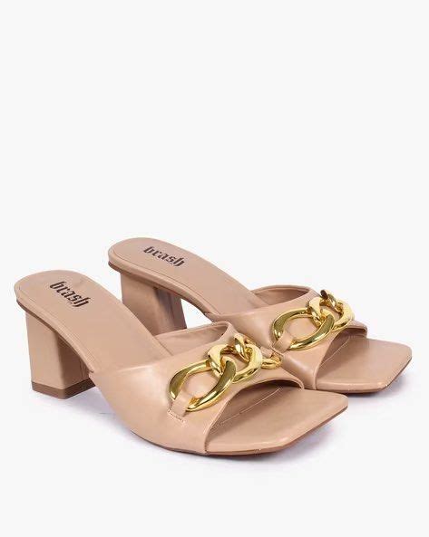 Brash Nude Block Heels With Gold Chain Accent X Zara X Melissa Women S