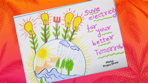 save energy poster drawing easy save electricity save earth poster