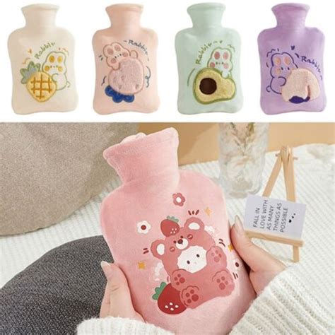 Ml Hot Water Bottle Plush Cover Hand Warmers Stress Pain Relief Ebay Australia
