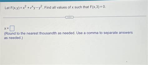 Solved Let F X Y X2 Exy Y2 ﻿find All Values Of X ﻿such